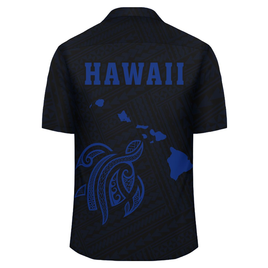 Kakau Polynesian Turtle Map Hawaii Shirt - Blue - Polynesian Pride