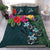 (Custom) Kanaka Maoli (Hawaiian) Quilt Bed Set - Hibiscus Turtle Tattoo Blue Personal Signature - Polynesian Pride