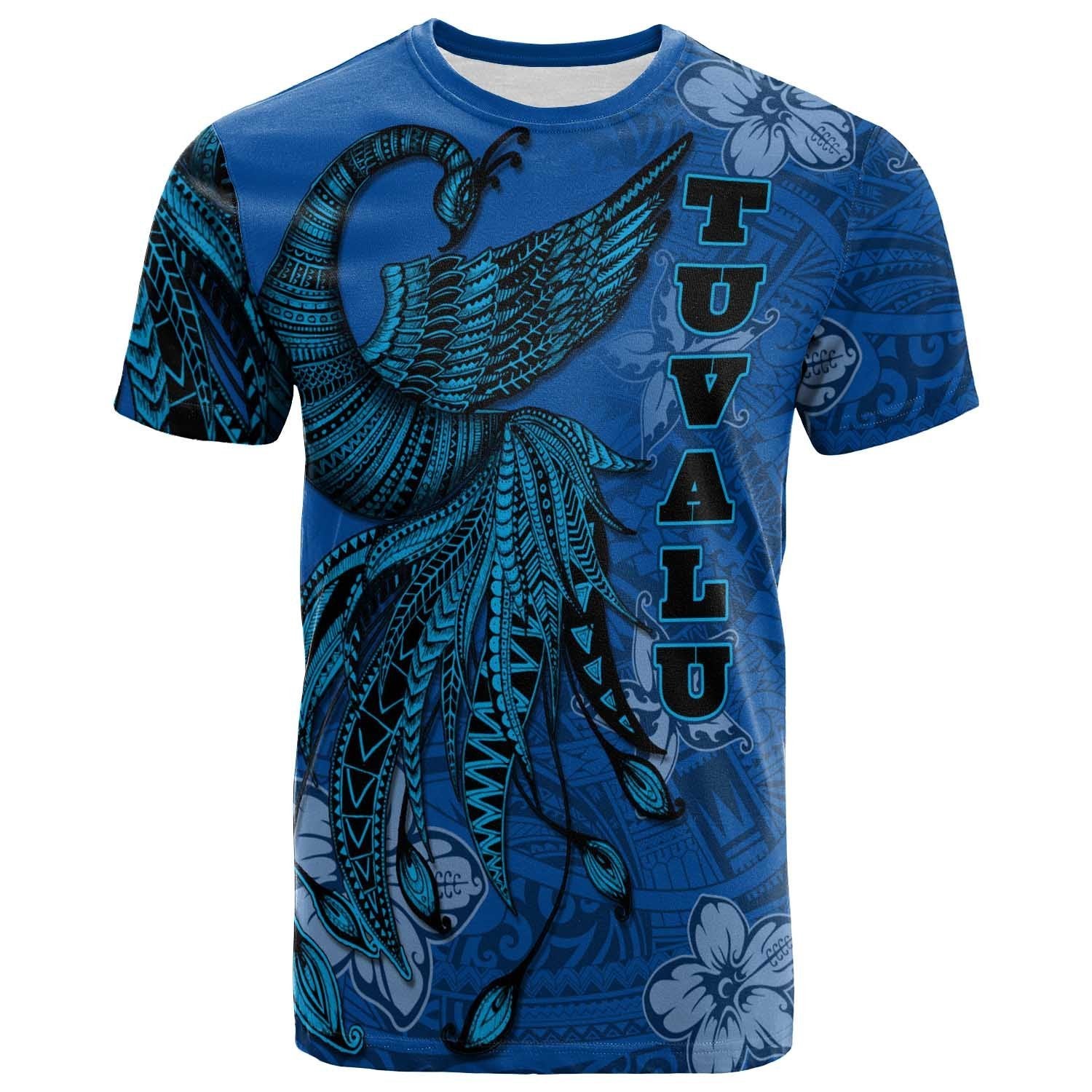 Tuvalu T Shirt Polynesian Phoenix Bird, Fairytales Bird Blue Unisex Blue - Polynesian Pride