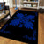 Hawaiian Quilt Maui Plant And Hibiscus Pattern Area Rug - Blue Black - AH - Polynesian Pride