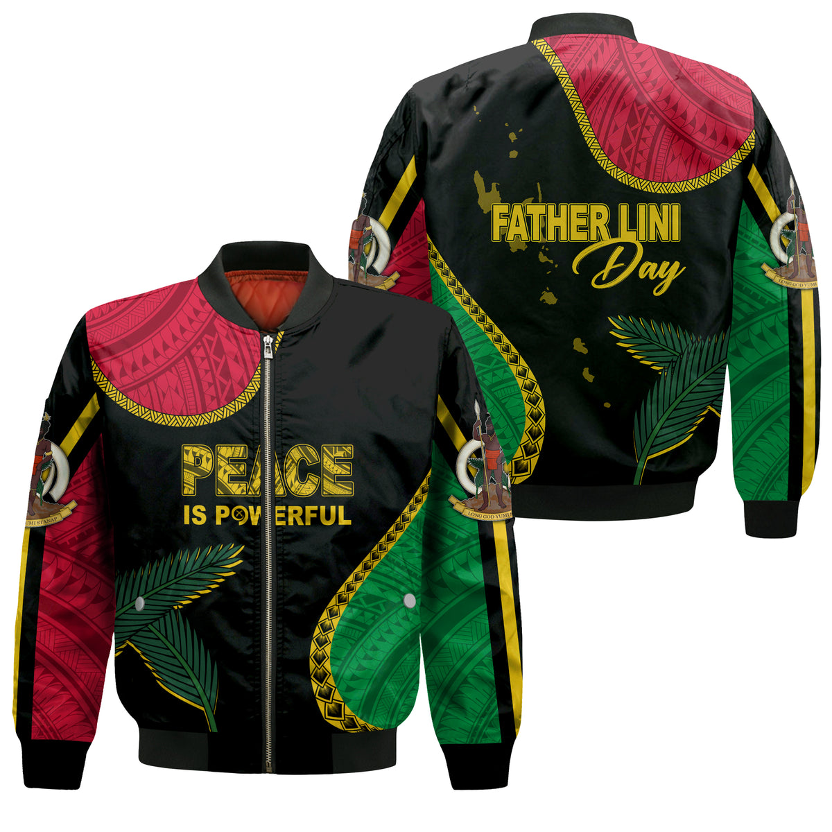 Vanuatu Father Lini Day Bomber Jacket Simple Style LT7 - Polynesian Pride