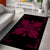 Hawaiian Quilt Maui Plant And Hibiscus Pattern Area Rug - Burgundy Black - AH - Polynesian Pride