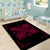 Hawaiian Quilt Maui Plant And Hibiscus Pattern Area Rug - Burgundy Black - AH - Polynesian Pride