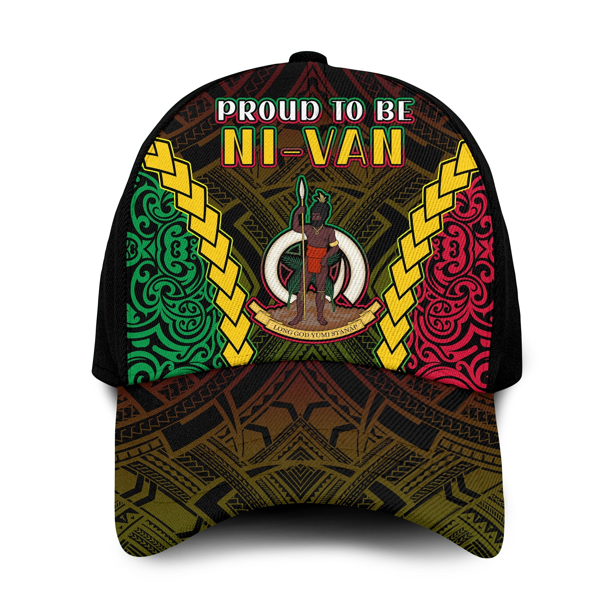 Vanuatu Indigenous Classic Cap Proud To Be Ni - Vanuatu Polynesian Pattern Ver.02 LT13 Classic Cap Universal Fit Black - Polynesian Pride