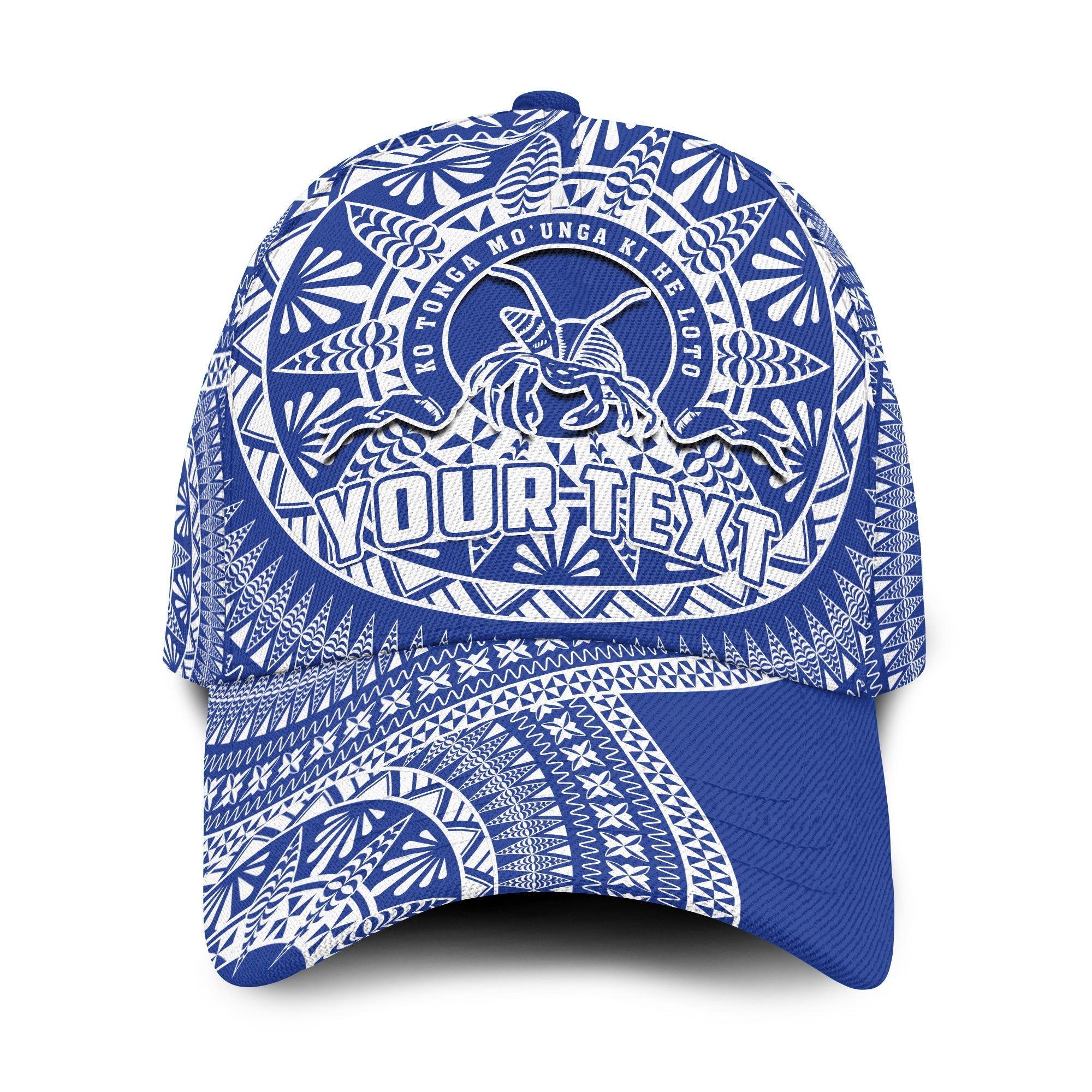 (Custom Personalised) Tupou Tonga College Classic Cap Tongan Ngatu Pattern Ver.01 LT14 Classic Cap Universal Fit Blue - Polynesian Pride