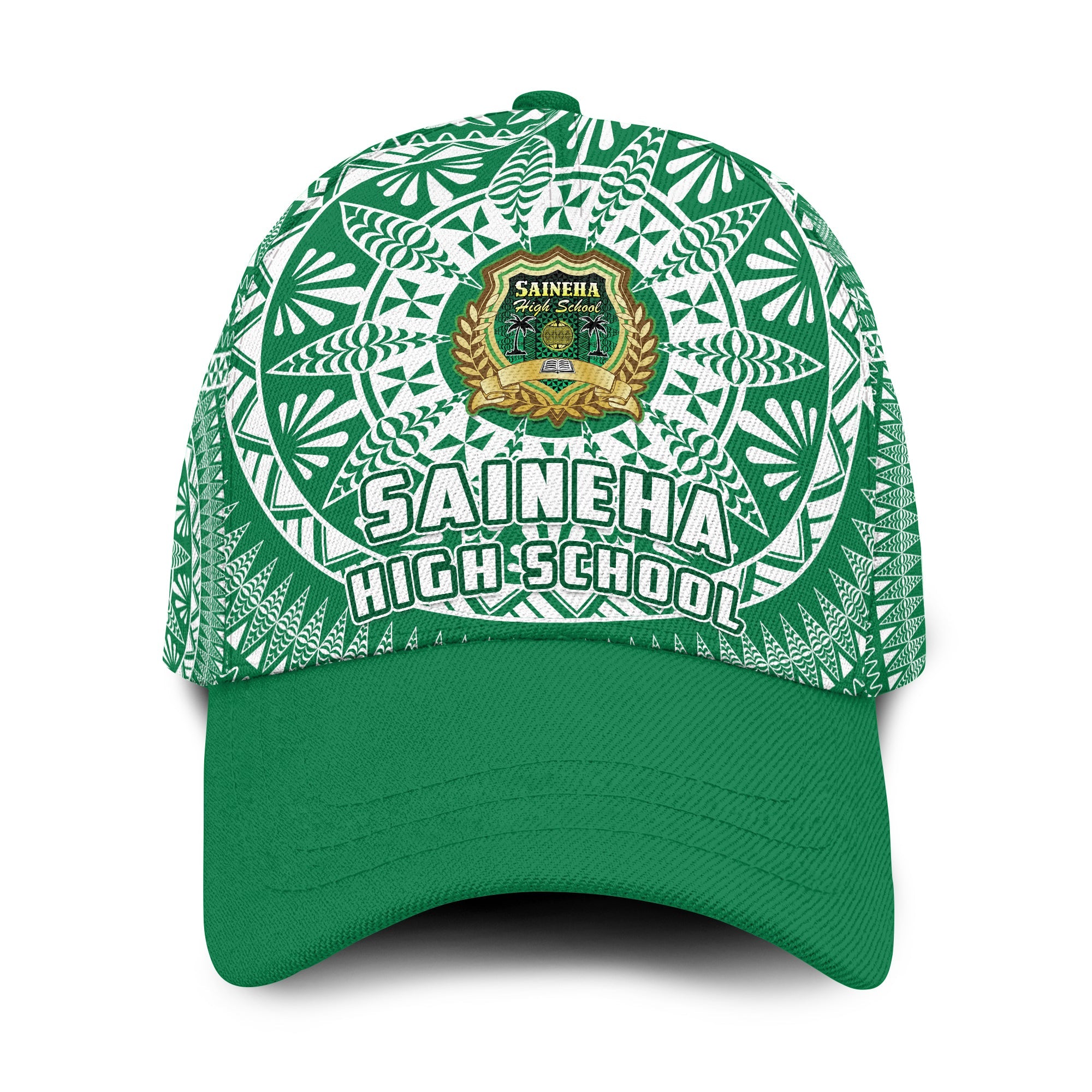 Tonga Saineha High School Classic Cap Tongan Ngatu Pattern Ver.02 LT14 Classic Cap Universal Fit Green - Polynesian Pride