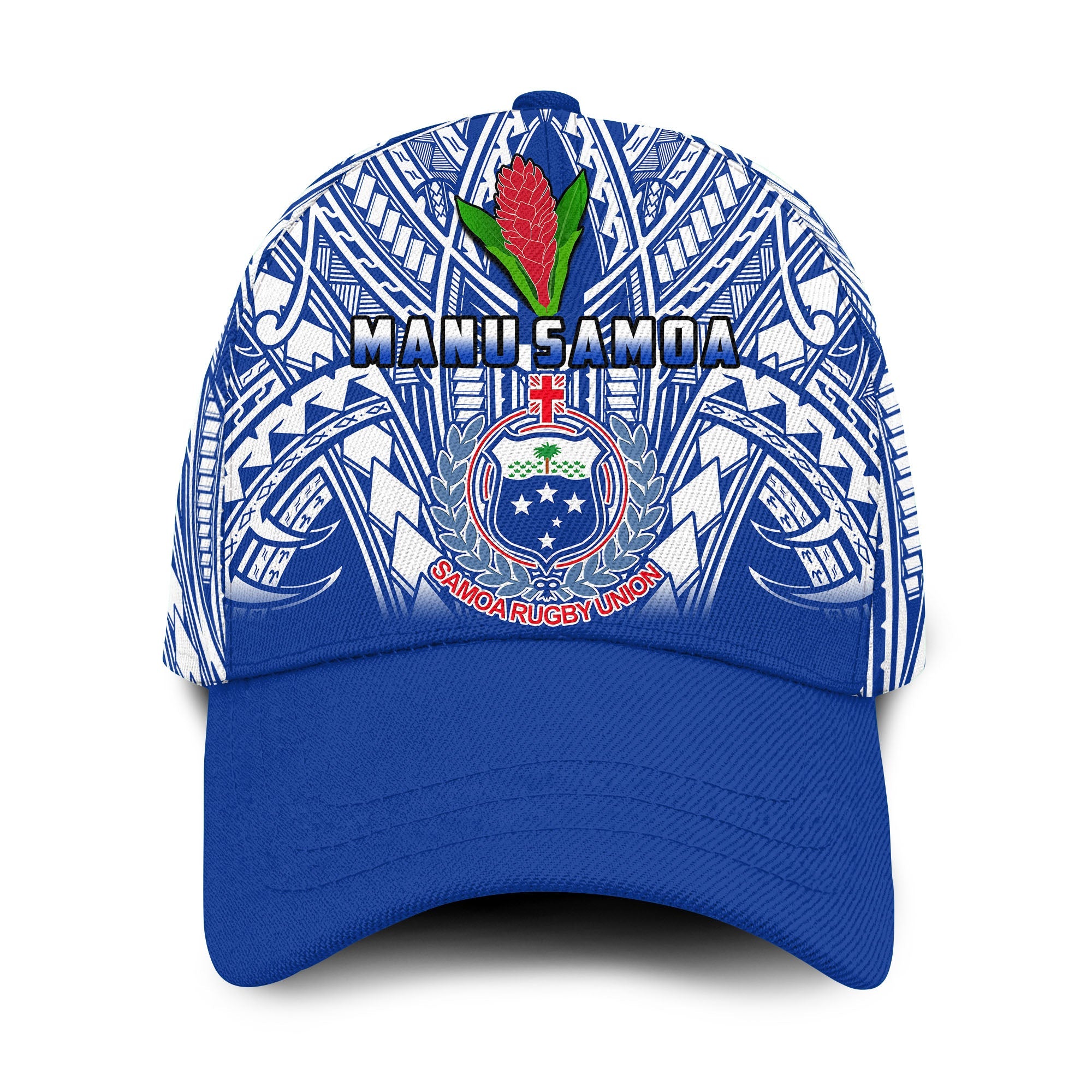 Samoa Rugby Classic Cap Manu Samoa 7s Ginger Blue Polynesian Ver.02 LT14 Classic Cap Universal Fit Blue - Polynesian Pride