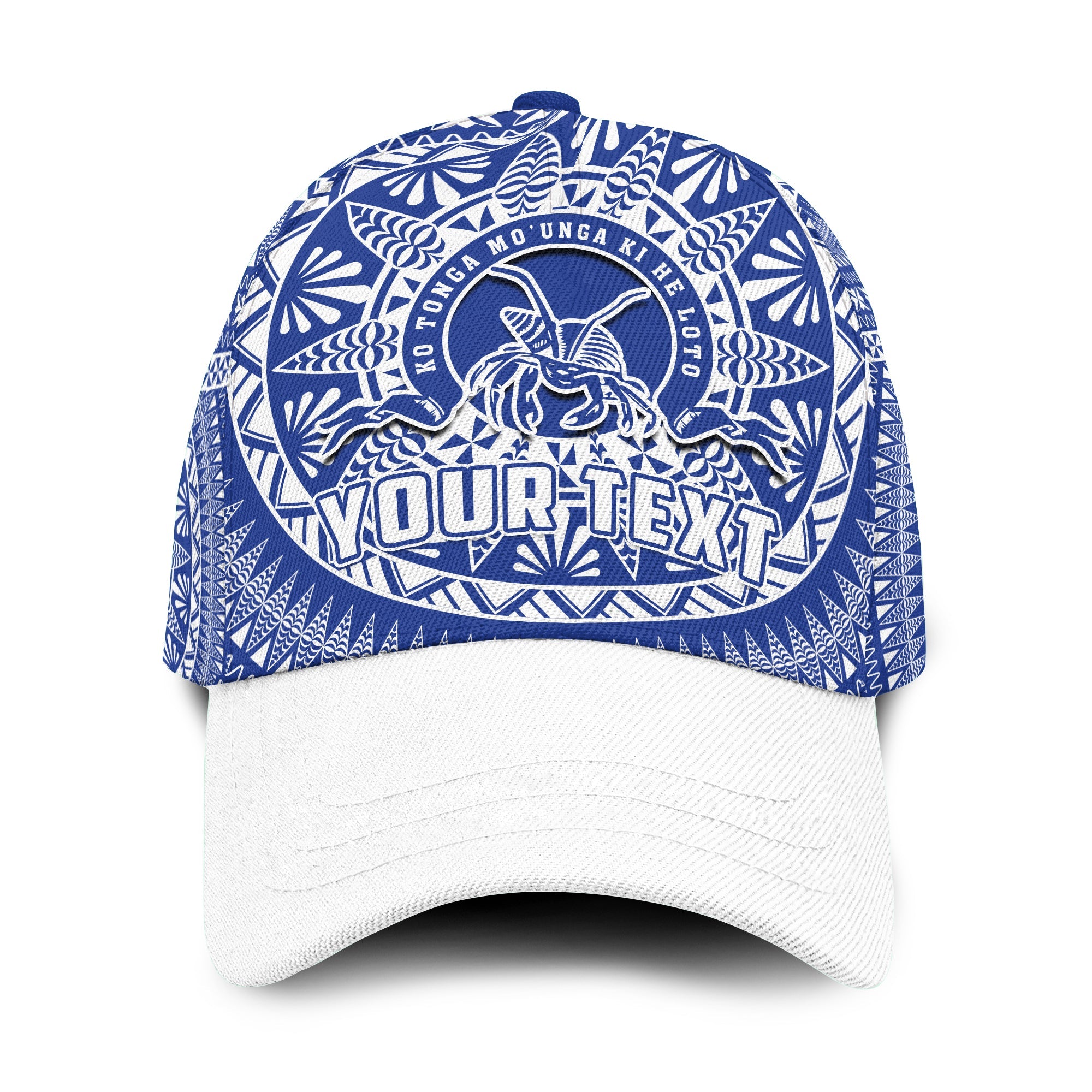 (Custom Personalised) Tupou Tonga College Classic Cap Tongan Ngatu Pattern Ver.03 LT14 Classic Cap Universal Fit Blue - Polynesian Pride