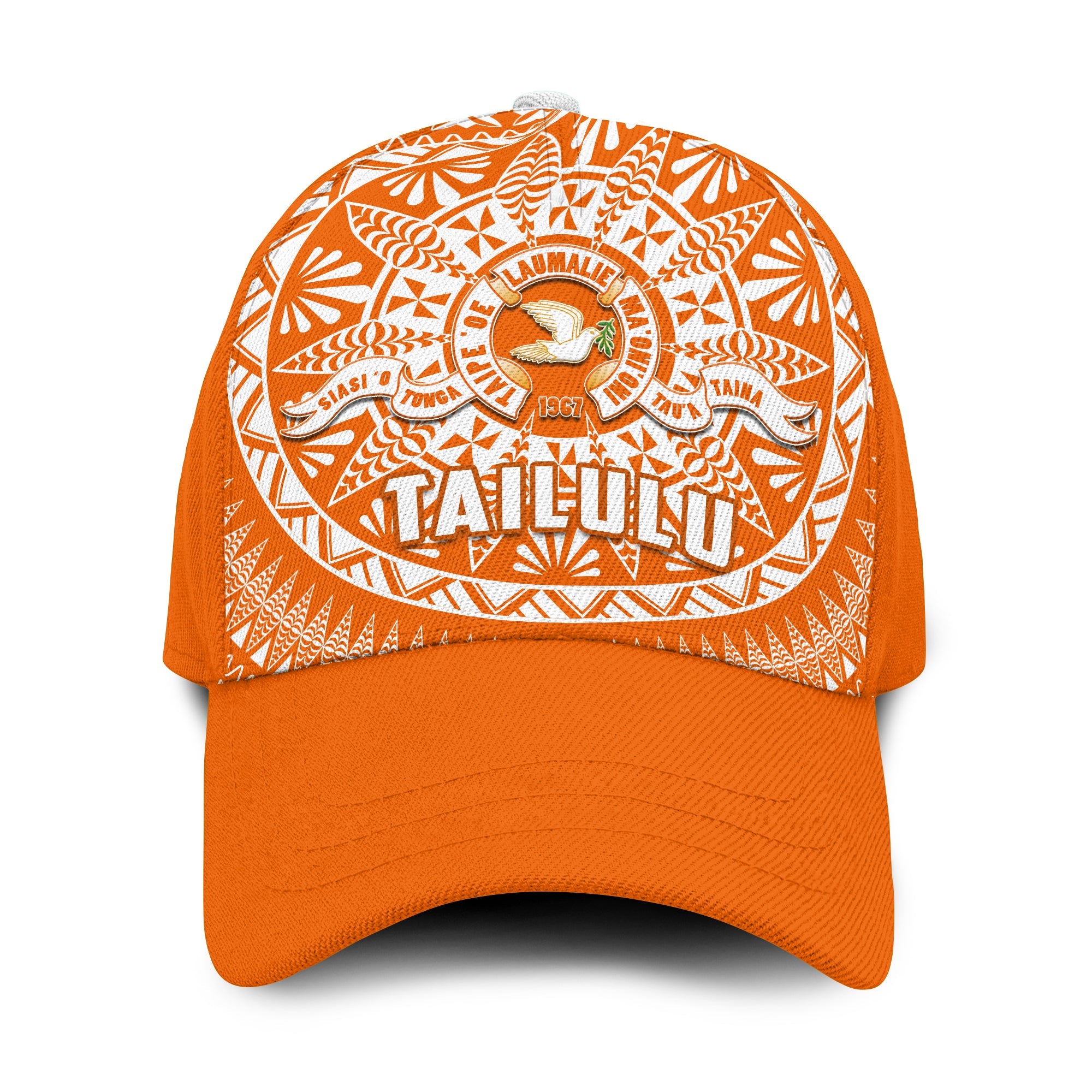 Tailulu Tonga College Classic Cap Tongan Ngatu Pattern Ver.03 LT14 Classic Cap Universal Fit Orange - Polynesian Pride