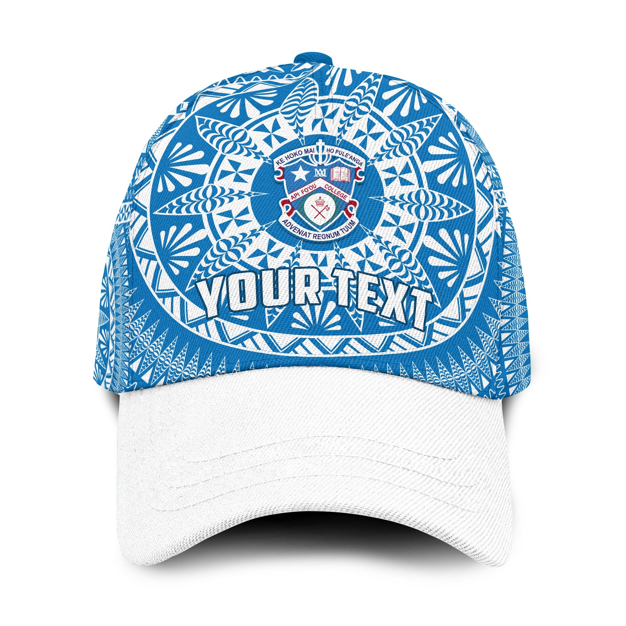 (Custom Personalised) Apifoou Tonga College Classic Cap Tongan Ngatu Pattern Ver.03 LT14 Classic Cap Universal Fit Blue - Polynesian Pride