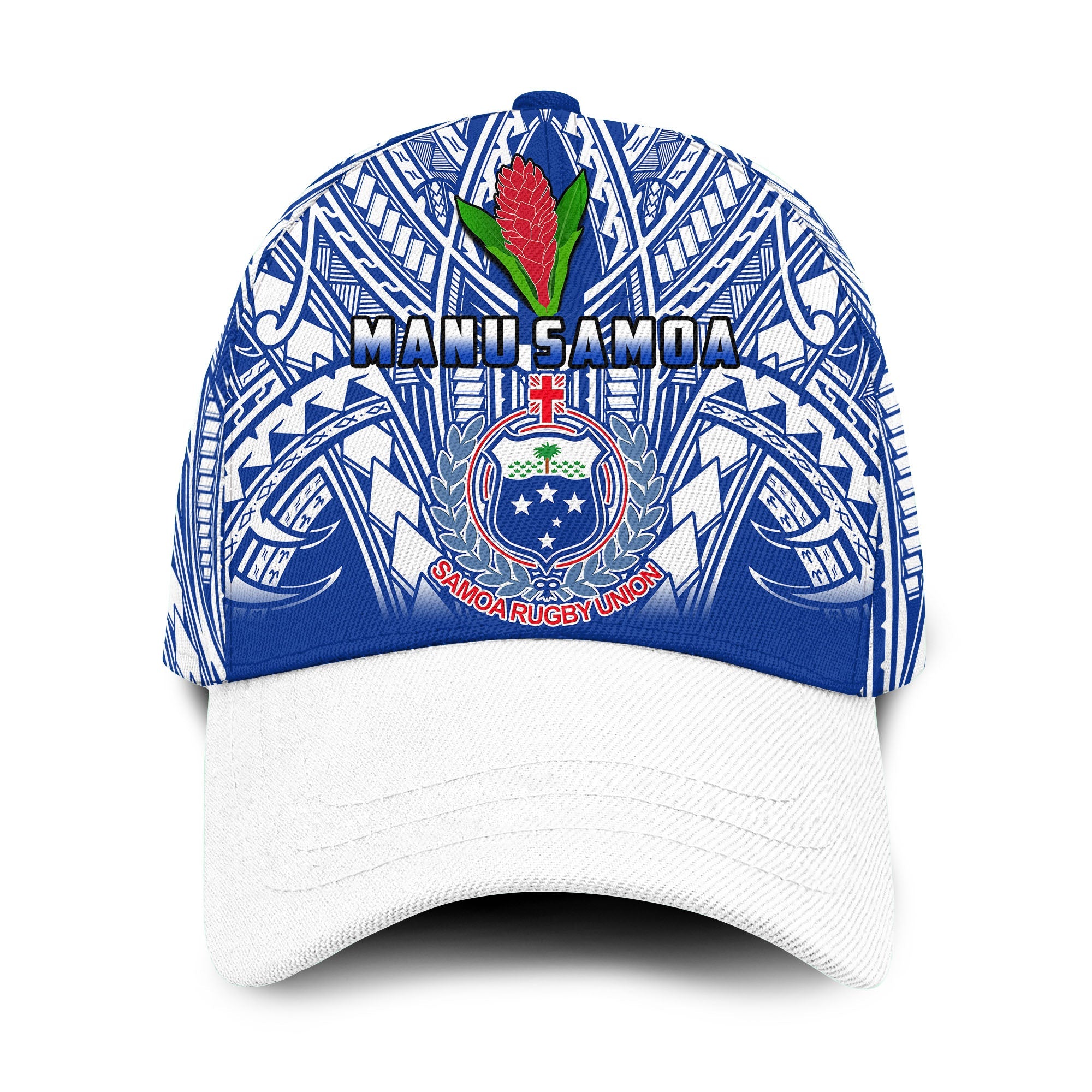 Samoa Rugby Classic Cap Manu Samoa 7s Ginger Blue Polynesian Ver.01 LT14 Classic Cap Universal Fit Blue - Polynesian Pride