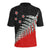 Maori Fern Black and Red Polo T Shirt - Polynesian Pride