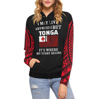 Tonga Hoodie Tonga Flag Its Where My Story Begins - Polynesian Pride