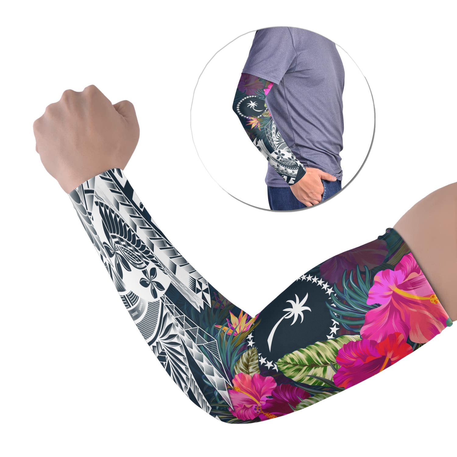 Chuuk Arm Sleeve (Set of 2) - SummerVibes Set of 2 Black - Polynesian Pride