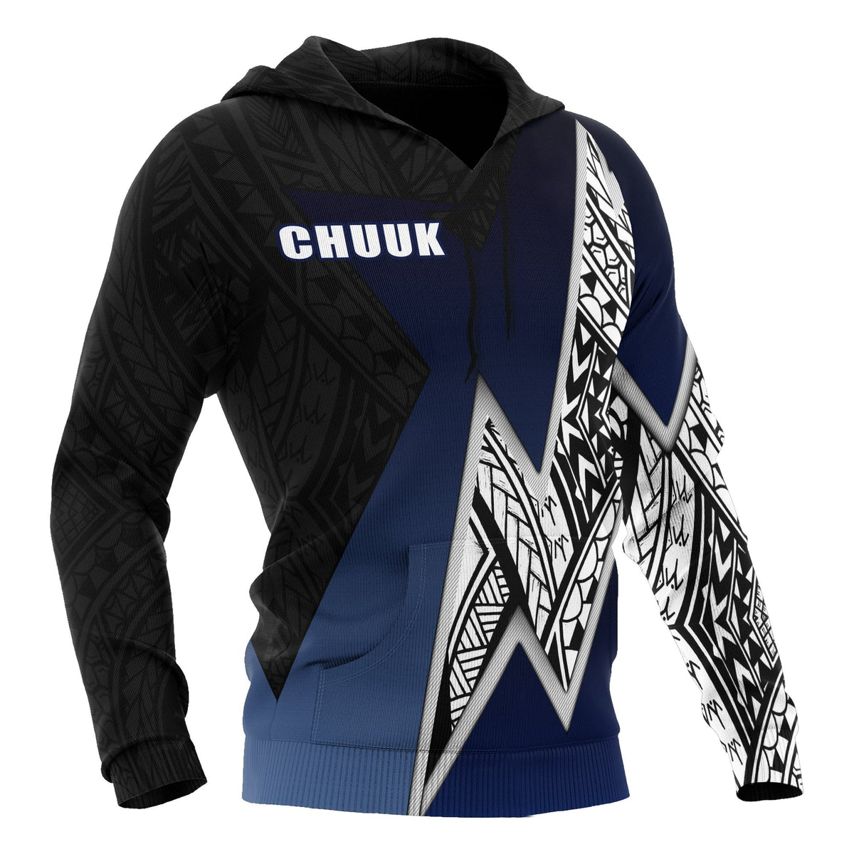 Chuuk Micronesian Hoodie White Lighting Piece - Polynesian Pride