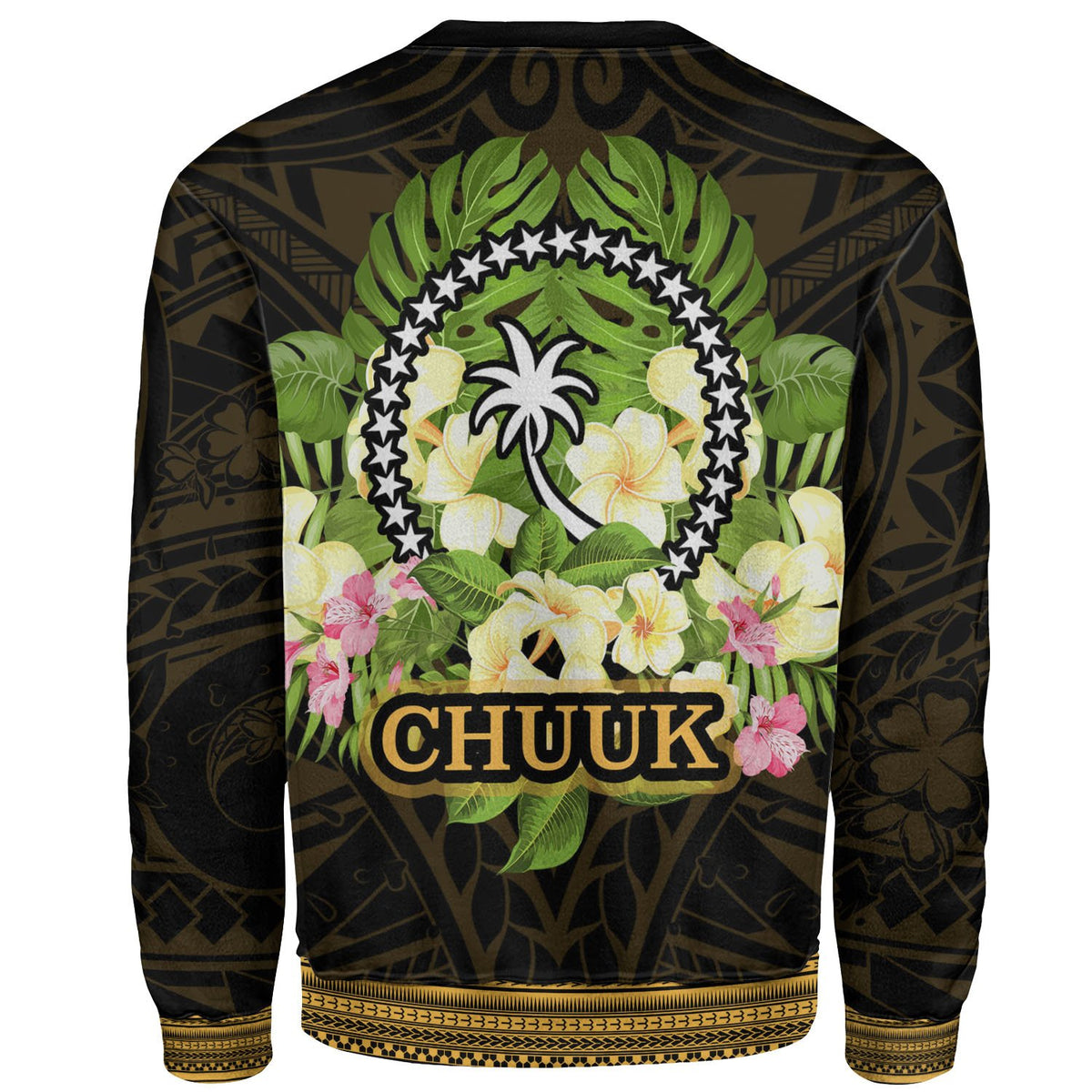 Chuuk State Sweatshirt - Polynesian Gold Patterns Collection - Polynesian Pride