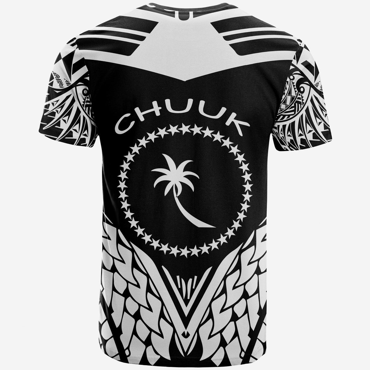 Chuuk T Shirt Unique Eagle Feather Texture BlackWhite - Polynesian Pride