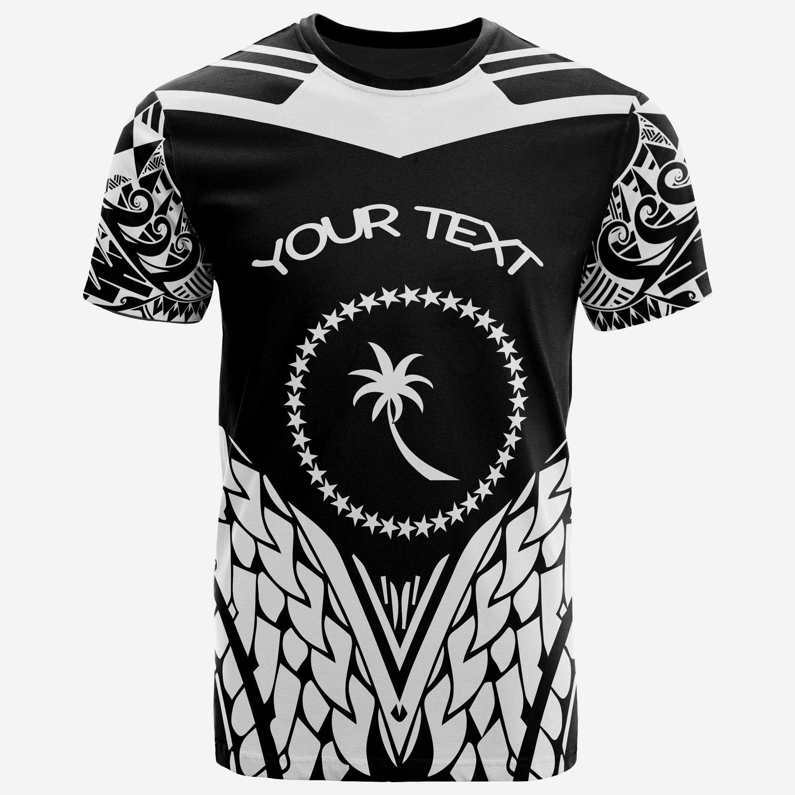 Chuuk T Shirt Unique Eagle Feather Texture BlackWhite Unisex Black&White - Polynesian Pride