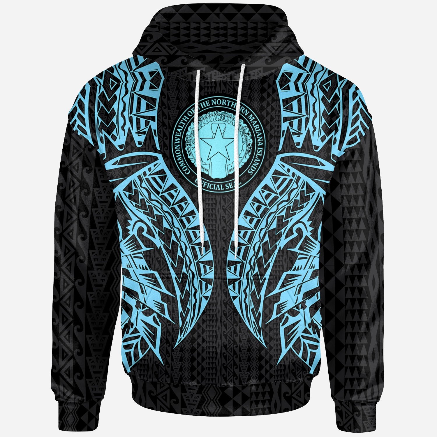 Northern Mariana Islands Hoodie Polynesian Lion Head Neon Style Unisex Neon - Polynesian Pride
