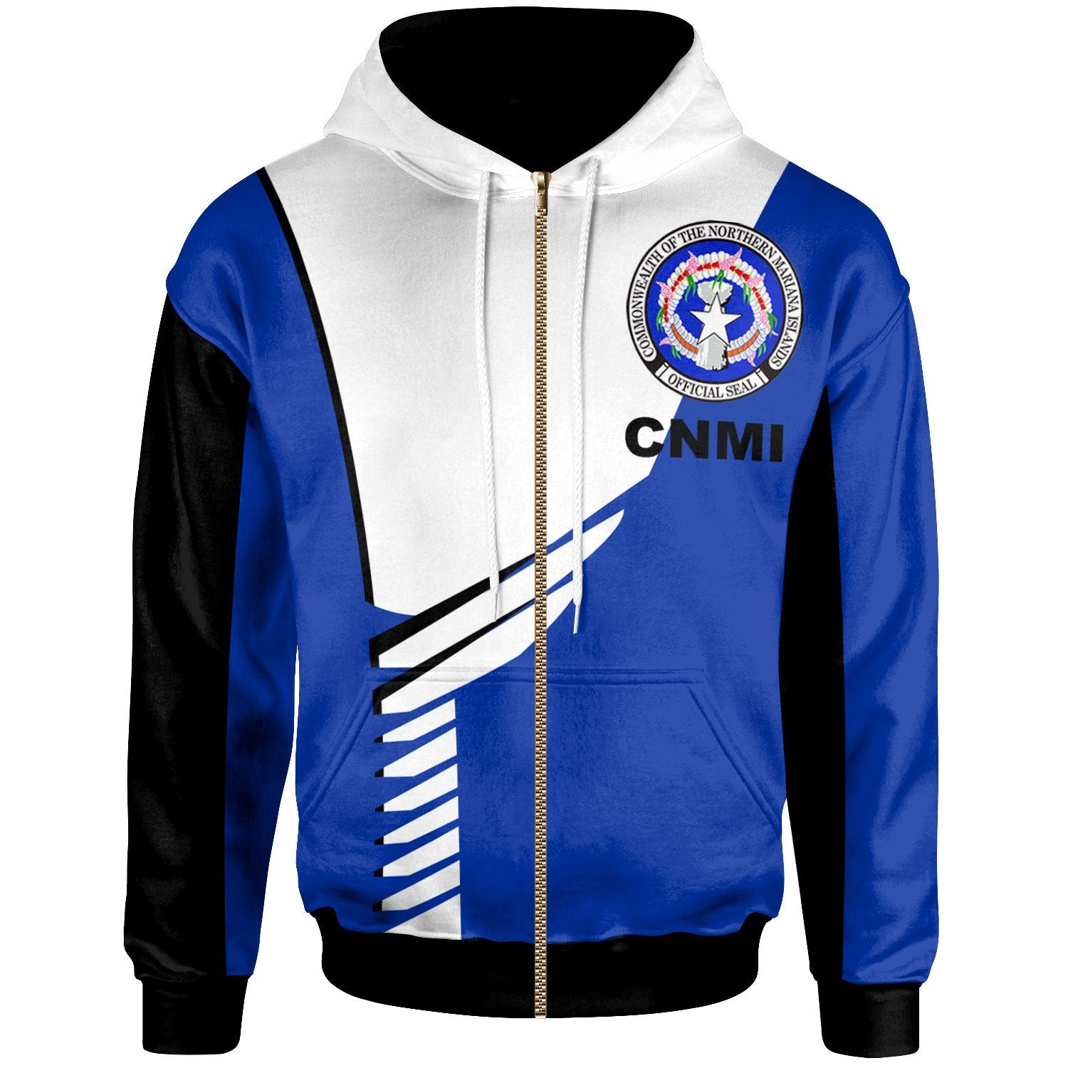 Northern Mariana Islands Zip Hoodie Athletes Style Unisex White - Polynesian Pride