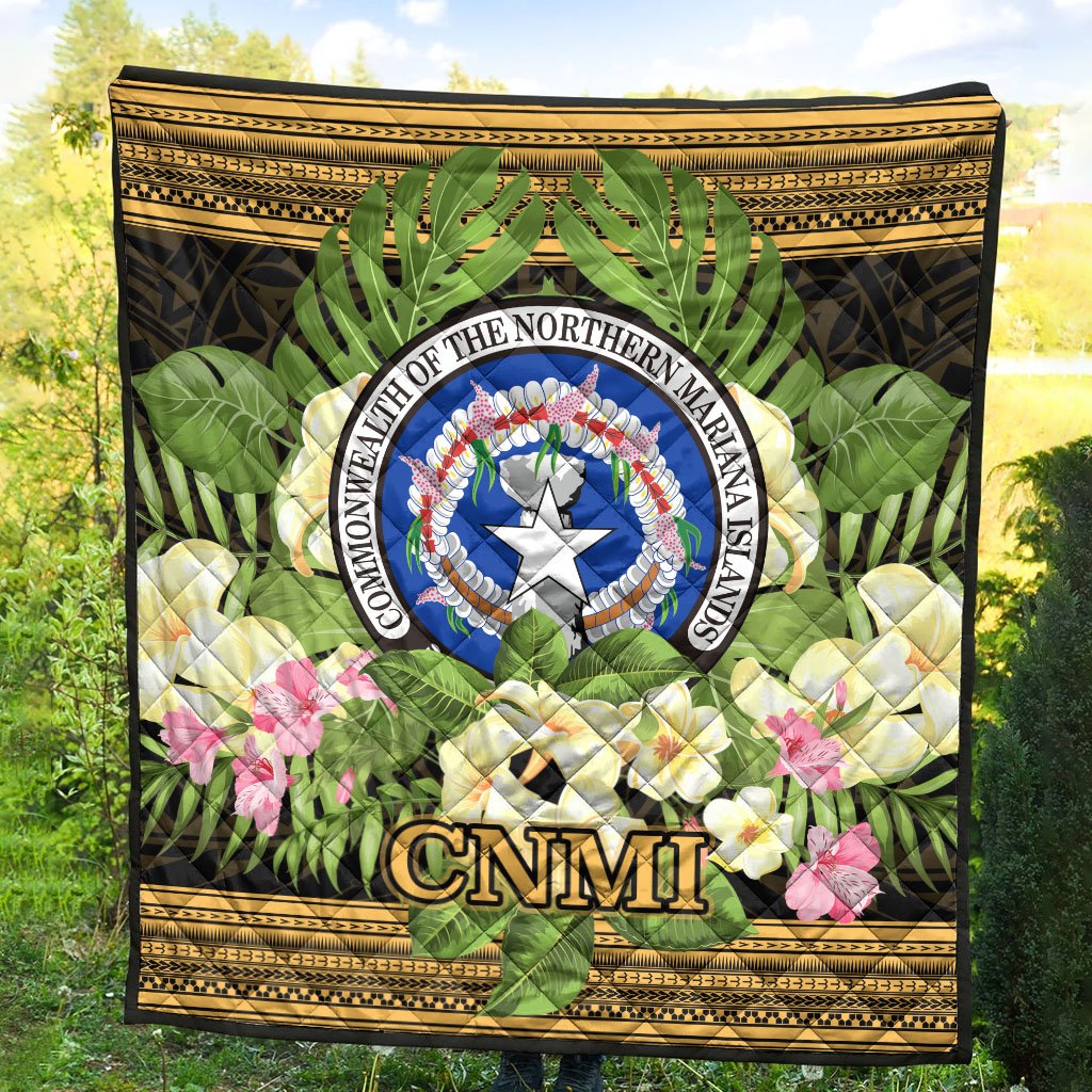 Northern Mariana Islands Premium Quilt - Polynesian Gold Patterns Collection - Polynesian Pride