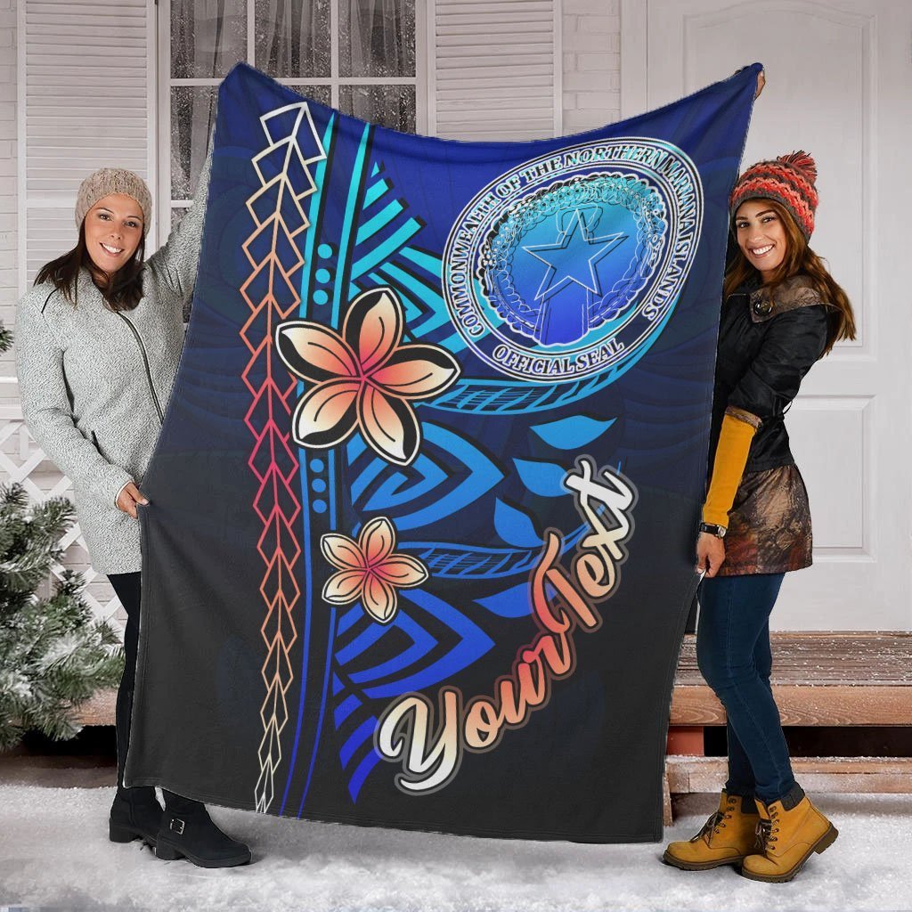 Northern Mariana Islands Custom Personalised Premium Blanket - Vintage Tribal Mountain - Polynesian Pride