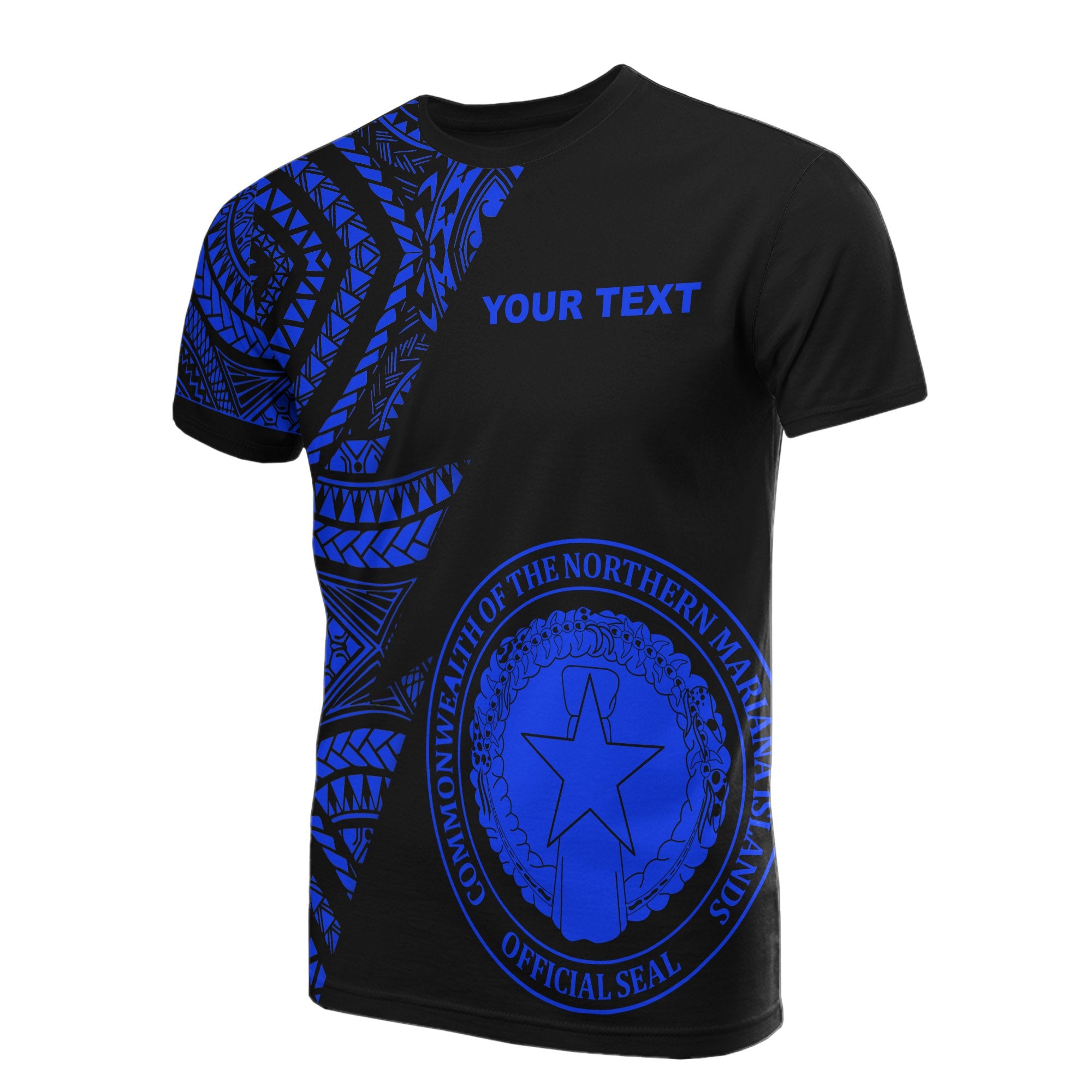 Northern Mariana Islands Custom T Shirt Micronesian Pattern Blue Style Unisex Blue - Polynesian Pride