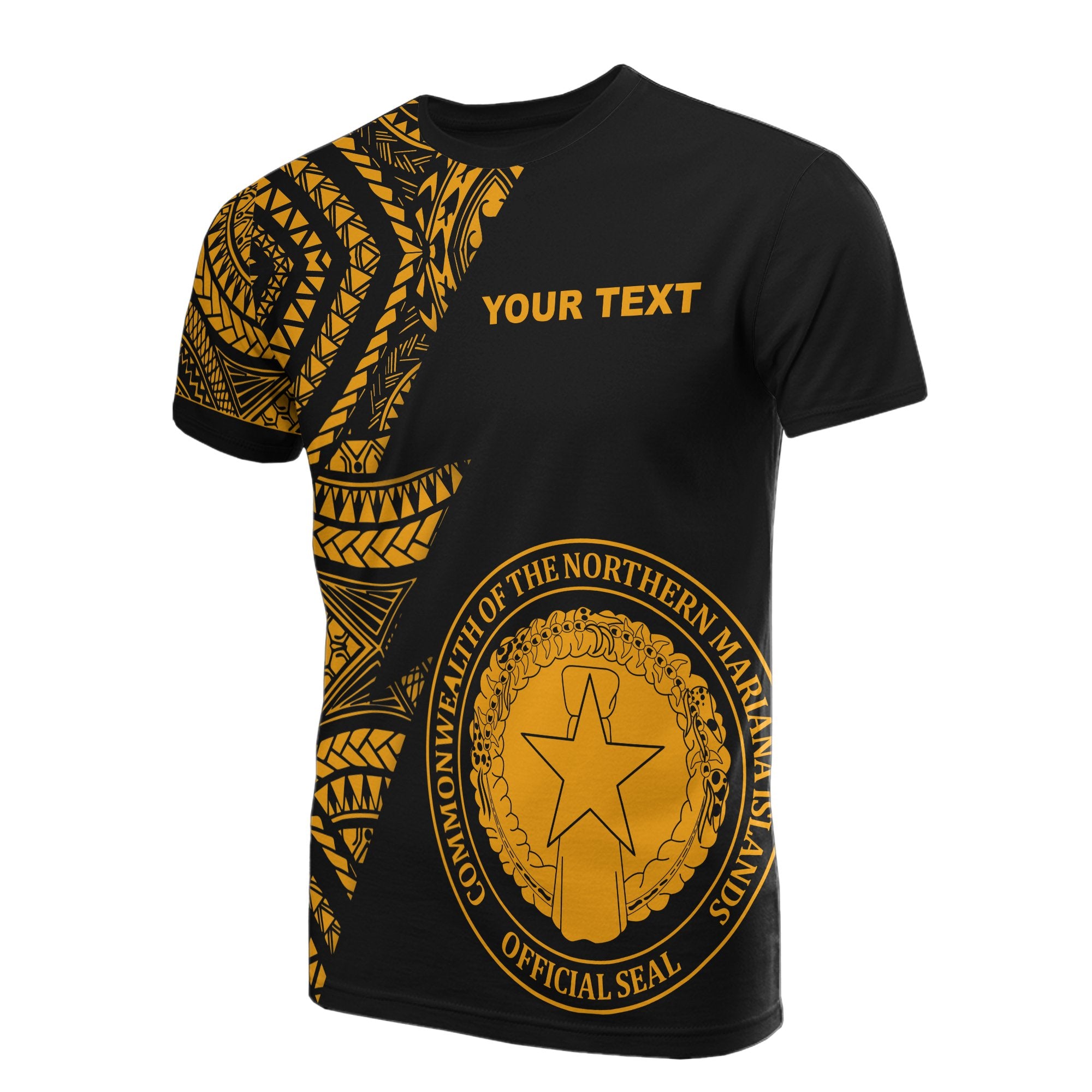 Northern Mariana Islands Custom T Shirt Micronesian Pattern Gold Style Unisex Gold - Polynesian Pride