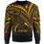 Northern Mariana Islands Sweatshirt - Cross Style Gold Color Unisex Black - Polynesian Pride