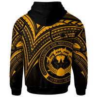 Northern Mariana Islands Hoodie Gold Color Cross Style - Polynesian Pride