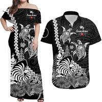 Custom New Caledonia Valentine Couple Matching Dress and Hawaiian Shirt My Sunshine Polynesia Turtle Black LT14 Black - Polynesian Pride
