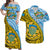 Custom Tuvalu 1978 Matching Dress and Hawaiian Shirt Happy 44th Independence Anniversary Polynesian Pattern LT14 Yellow - Polynesian Pride