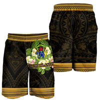 Cook Islands Men's Shorts - Polynesian Gold Patterns Collection - Polynesian Pride
