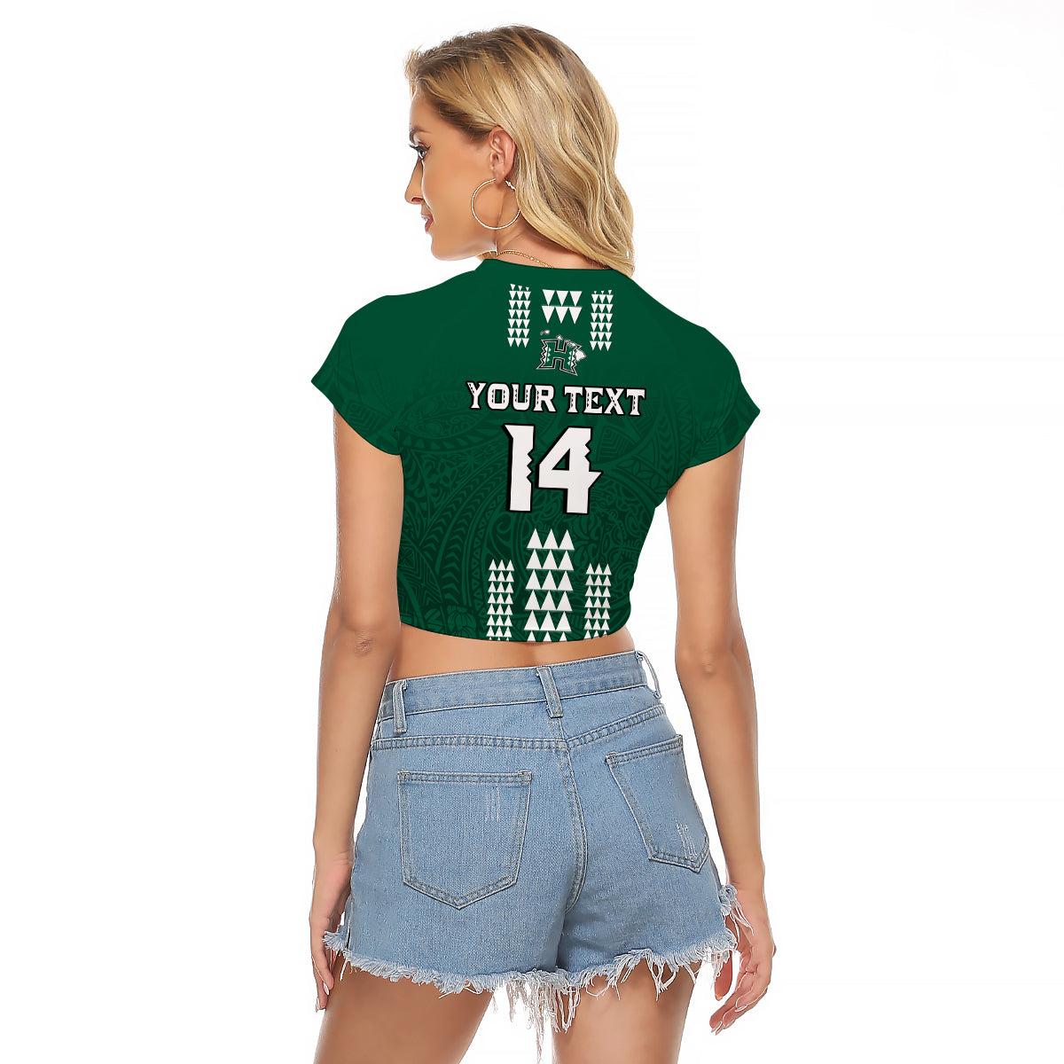 (Custom Text And Number) Hawaii Football Raglan Cropped T Shirt Kakau Rainbow Warriors Helmet LT14 - Polynesian Pride
