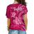 Breast Cancer Awareness Cross Shoulder Shirt Hibiscus Polynesian No One Fights Alone LT13 - Polynesian Pride