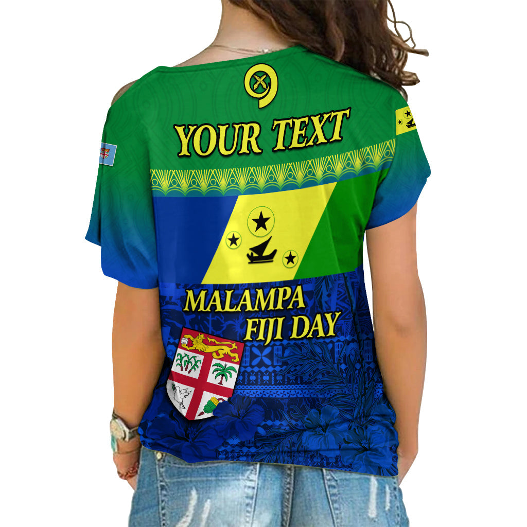 (Custom Personalised) Malampa Fiji Day Cross Shoulder Shirt Vanuatu Polynesia mix Flowers LT13 - Polynesian Pride