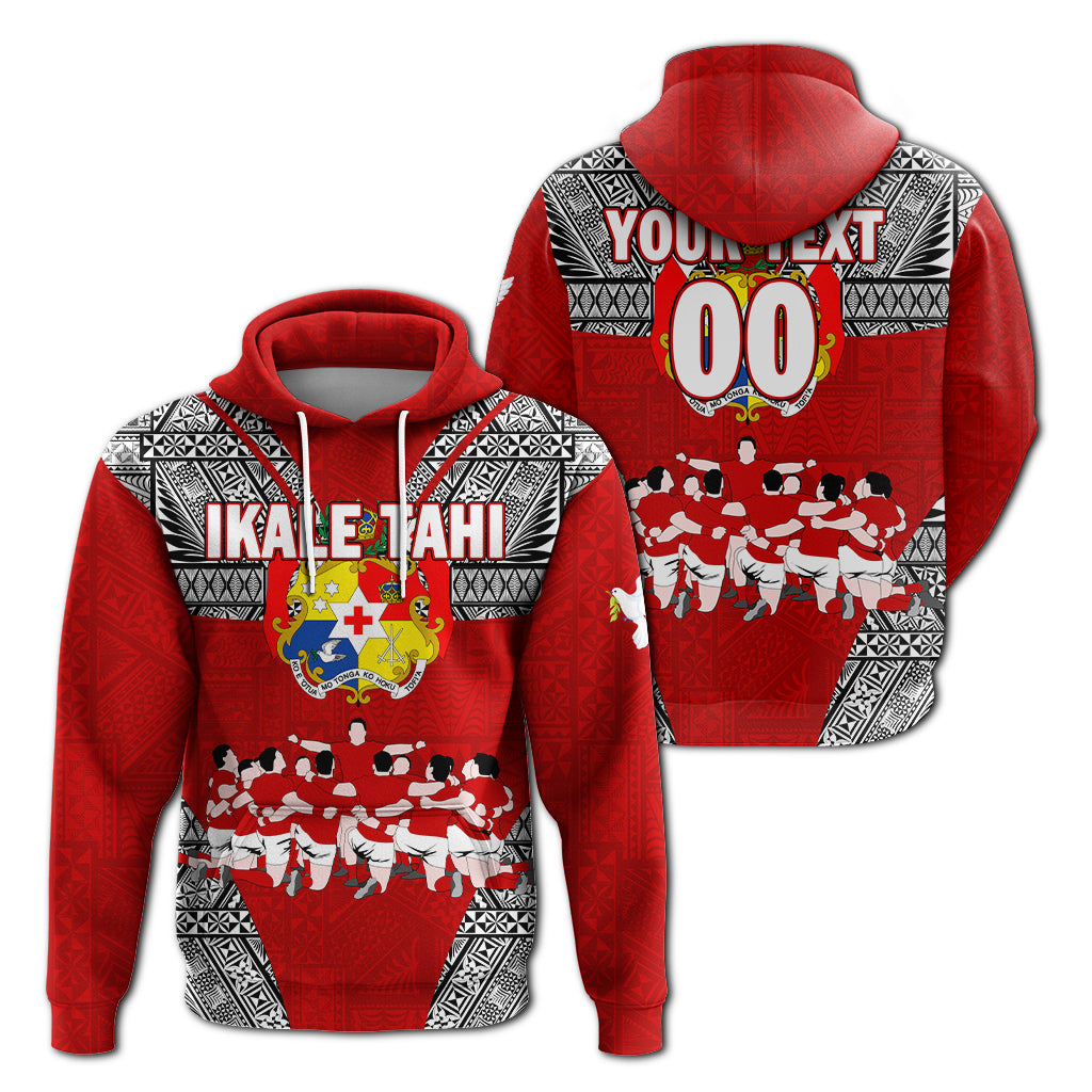 Custom Tonga Rugby Ikale Tahi Sipi Tau Hoodie LT2 Hoodie RED - Polynesian Pride