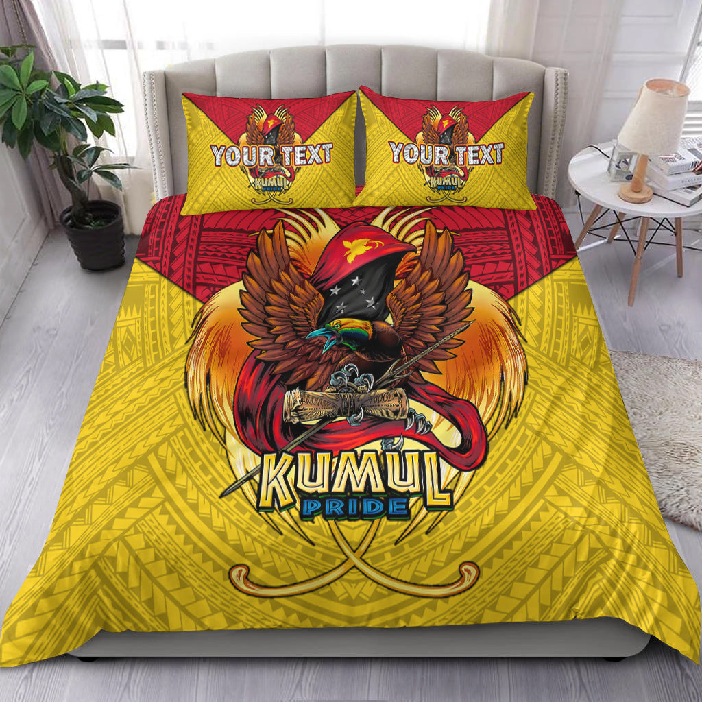 (Custom Personalised) Papua New Guinea Rugby Kumul Pride Bedding Set - LT2 YELLOW - Polynesian Pride