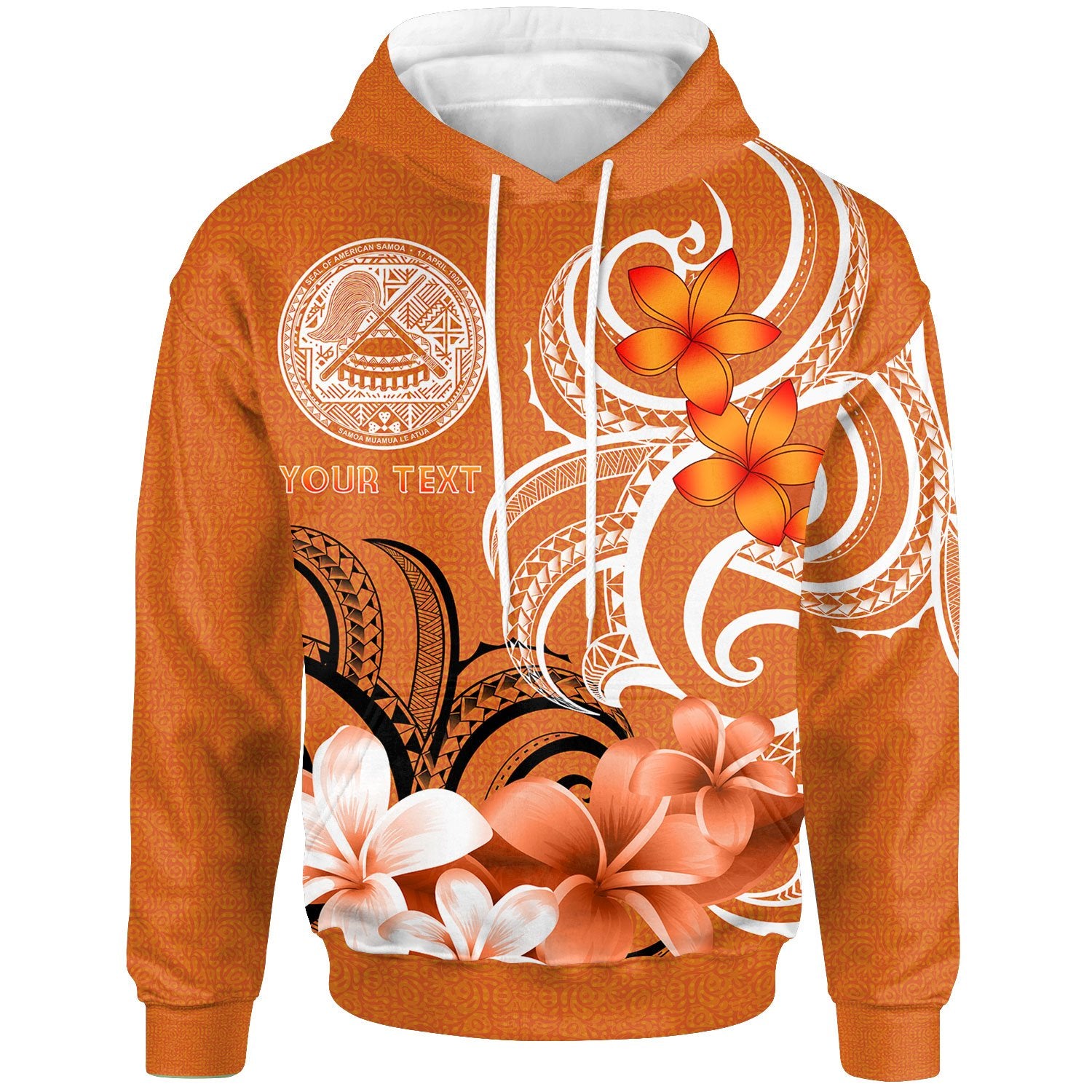 Custom American Samoa Custom Hoodie American Samoa Spirit Unisex Orange - Polynesian Pride