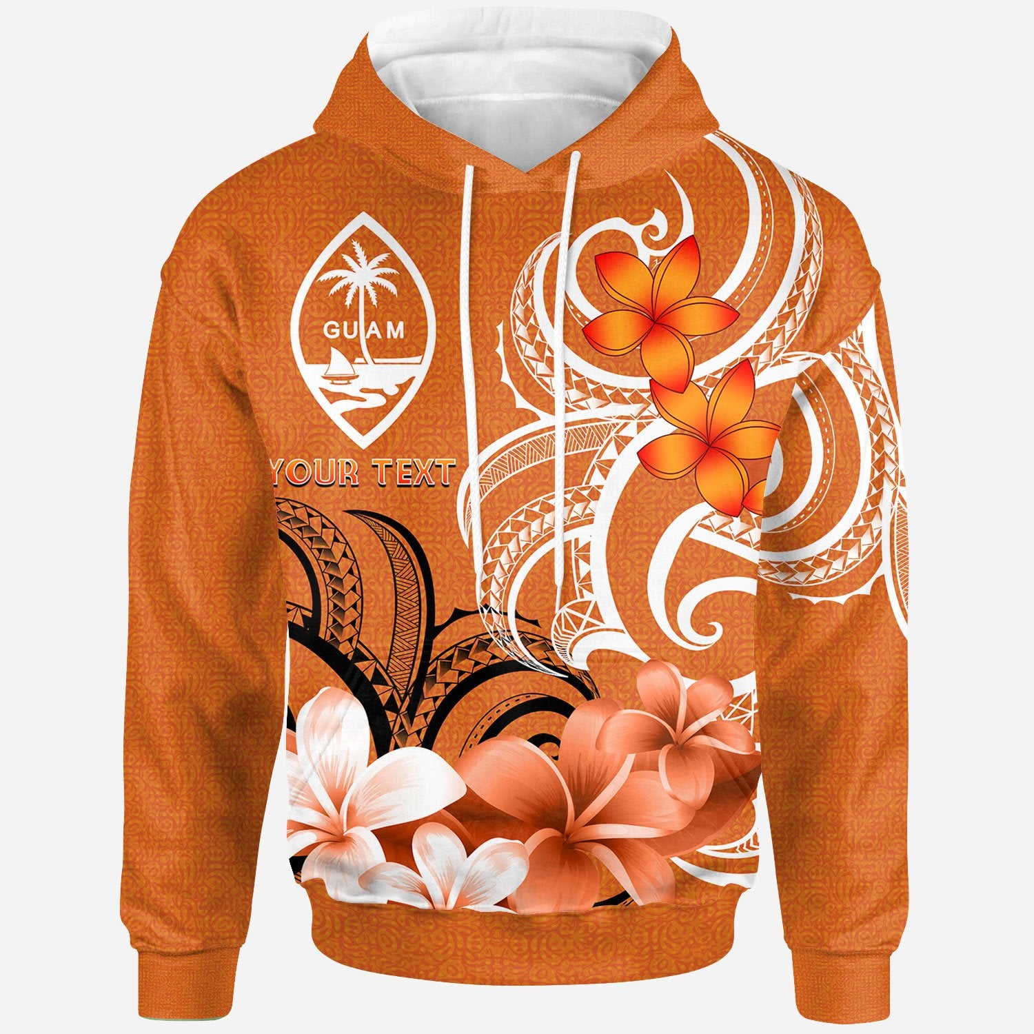 Custom Guam Custom Hoodie Guamanian Spirit Unisex Orange - Polynesian Pride