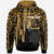 American Samoa Custom Hoodie Seal With Polynesian Pattern Heartbeat Style (Gold) Unisex Gold - Polynesian Pride