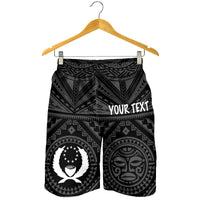 Pohnpei Personalised Men's Short - Pohnpei Seal With Polynesian Tattoo Style ( Black) - Polynesian Pride