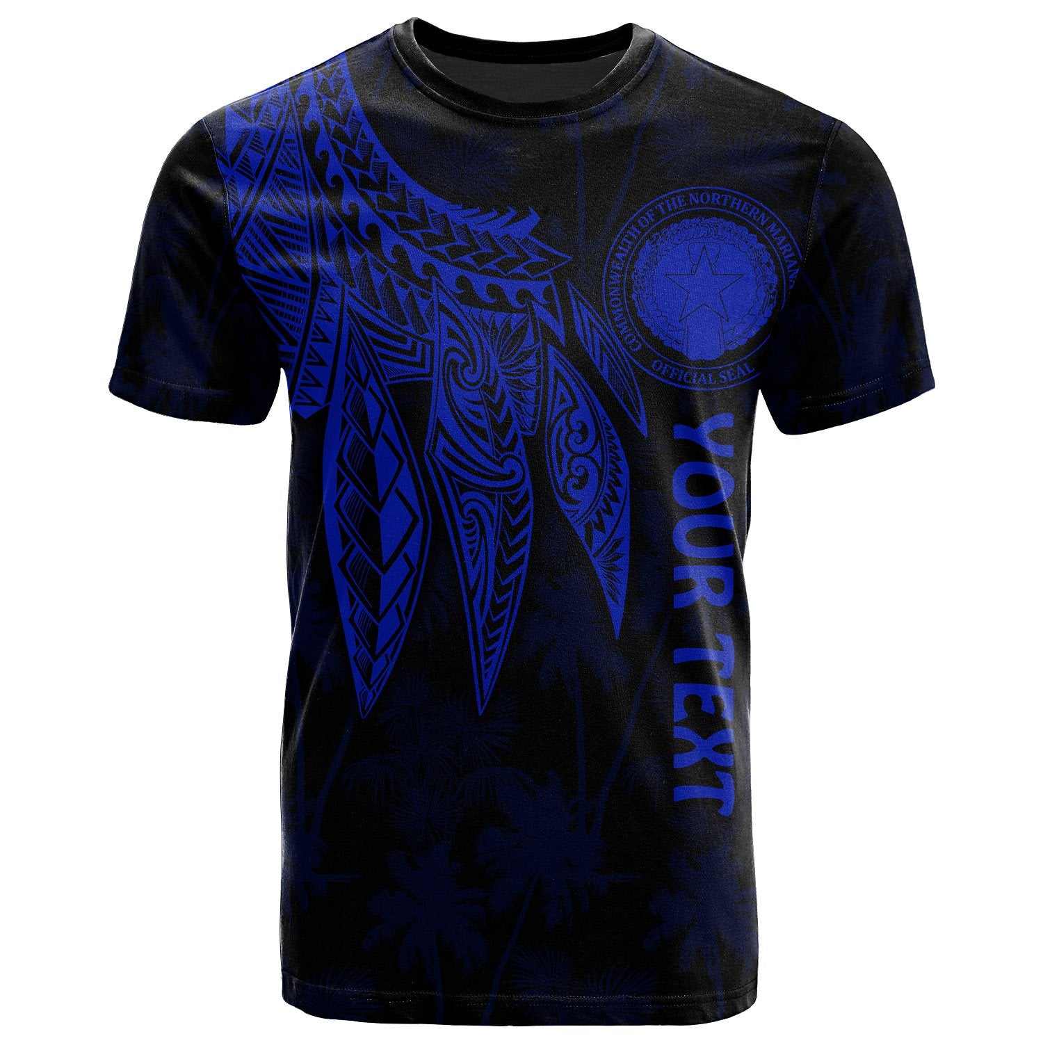 Northern Mariana Islands Polynesian Custom T Shirt Polynesian Wings Blue Unisex Blue - Polynesian Pride