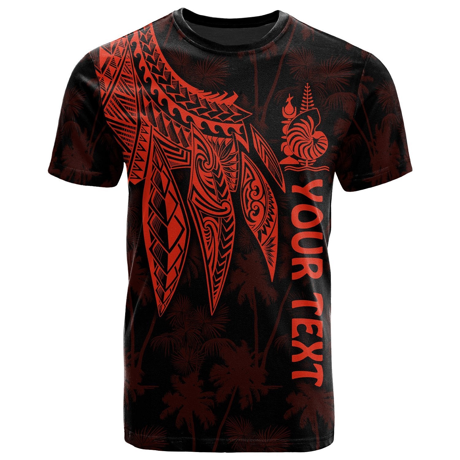 New Caledonia Custom T Shirt Polynesian Wings Red Unisex Red - Polynesian Pride