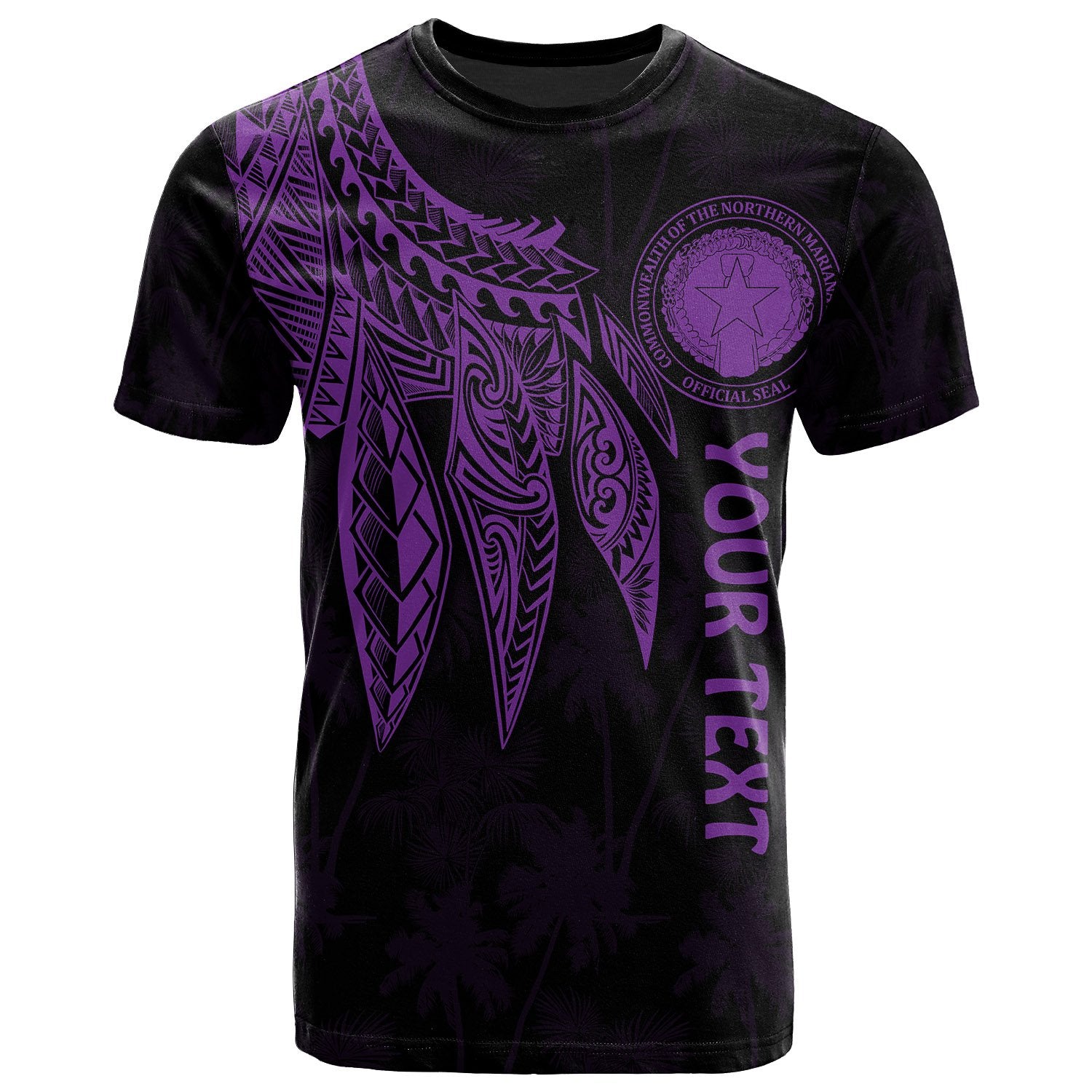 Northern Mariana Islands Polynesian Custom T Shirt Polynesian Wings Purple Unisex Purple - Polynesian Pride