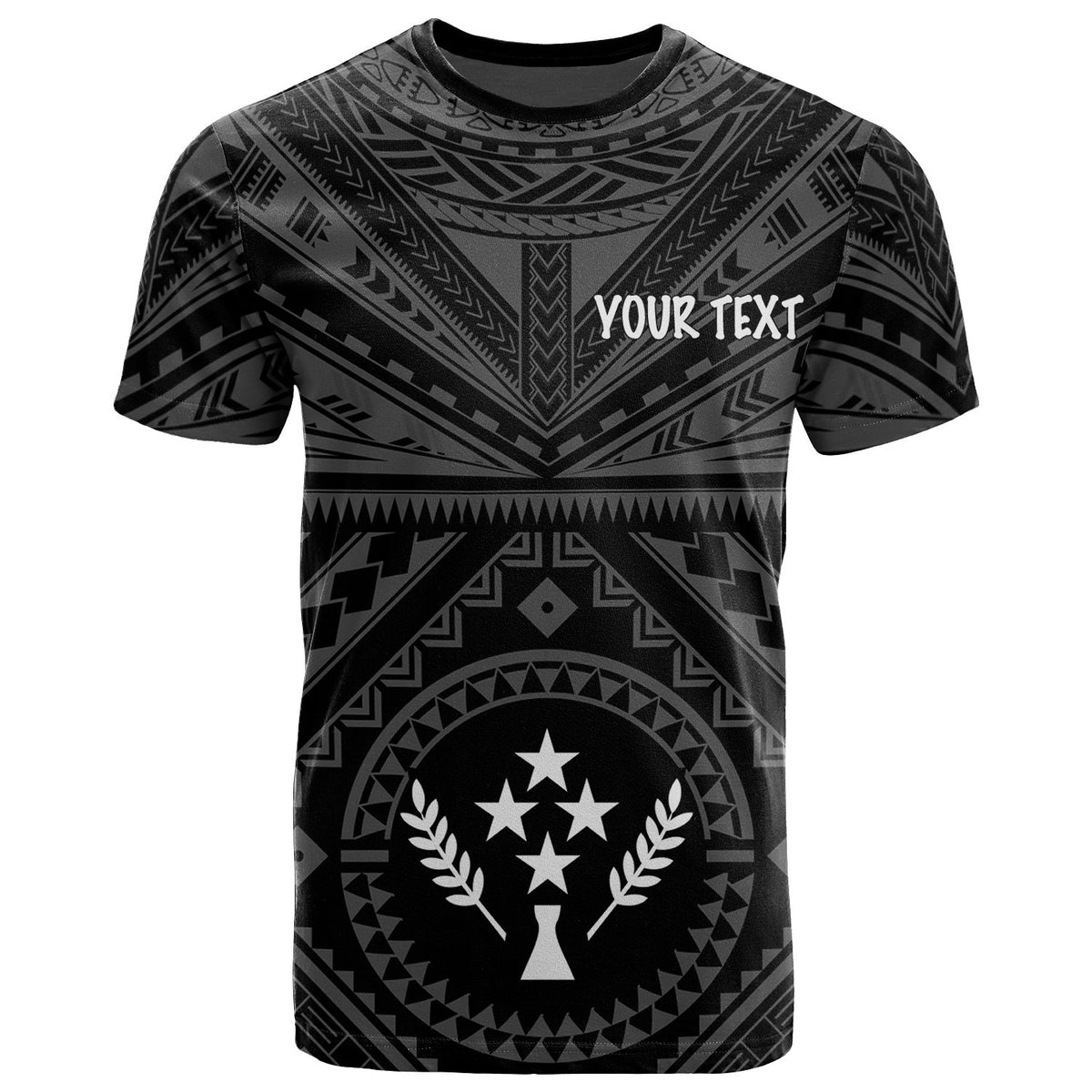 Kosrae Custom T Shirt Kosrae Flag In Polynesian Tattoo Style (Black) Unisex Black - Polynesian Pride