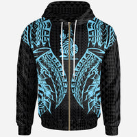 New Caledonia Zip up Hoodie Polynesian Lion Head Neon Style Unisex Neon - Polynesian Pride