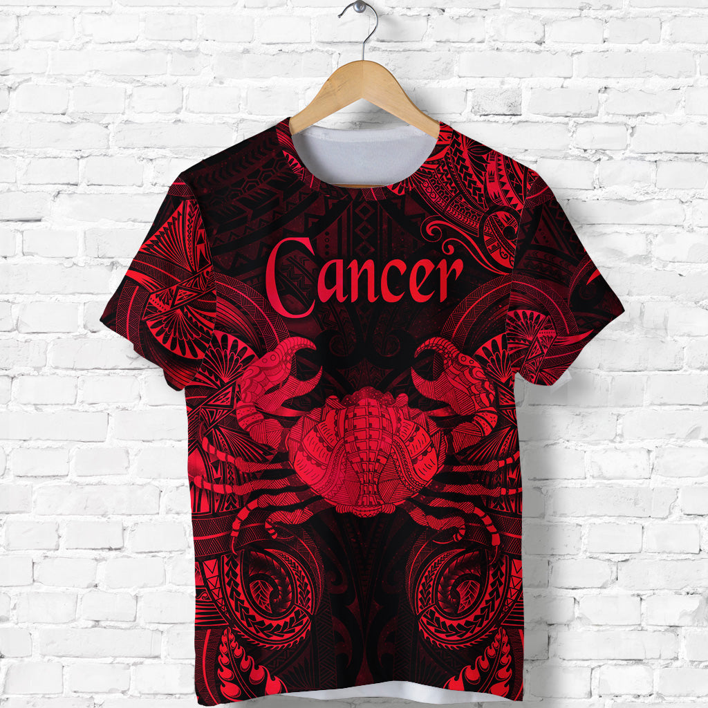 Cancer Zodiac Polynesian T Shirt Unique Style Red LT8 - Polynesian Pride