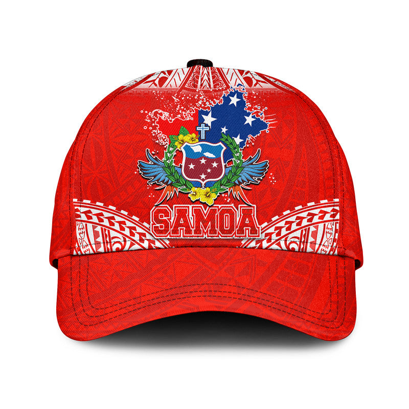 Toa Samoa Polynesian Rugby Classic Cap Samoan Flag Red Color LT9 Classic Cap Universal Fit Red - Polynesian Pride