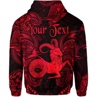 Custom Capricorn Zodiac Polynesian Hoodie Unique Style Red LT8 - Polynesian Pride